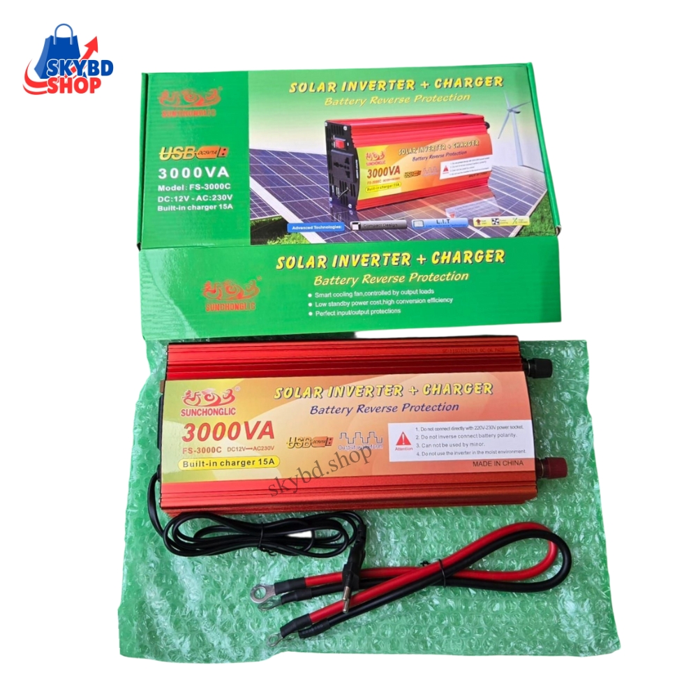 Sunchonglic solar power inverter FS- 3000VA Built-in 15A battery charger
